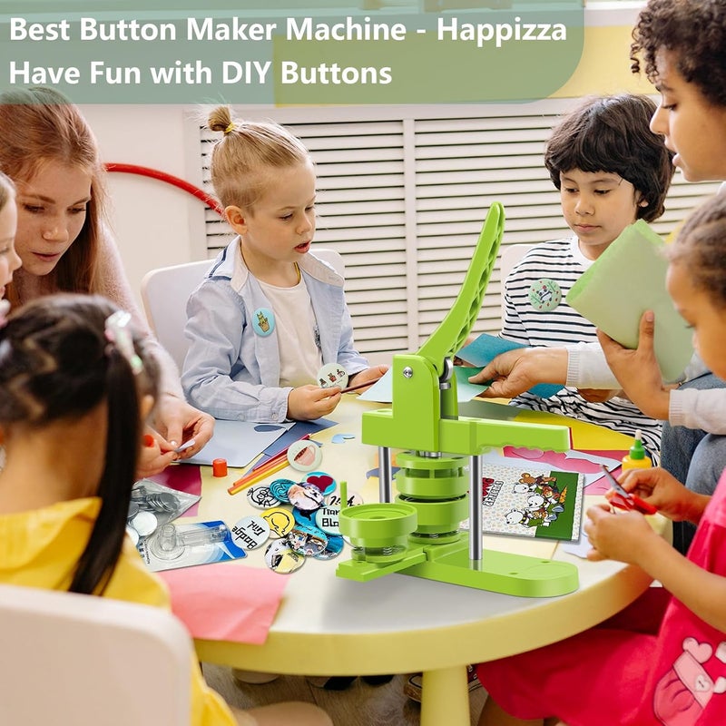 Happizza Button Maker Machine Multiple Sizes, Pin Maker Machine 2.25 inch+3 inch, Interchangeable Button-Models Badge Button Press Machine with 200 Sets 58mm+75mm Button Maker Supplies&Circle Cutter - Image 4